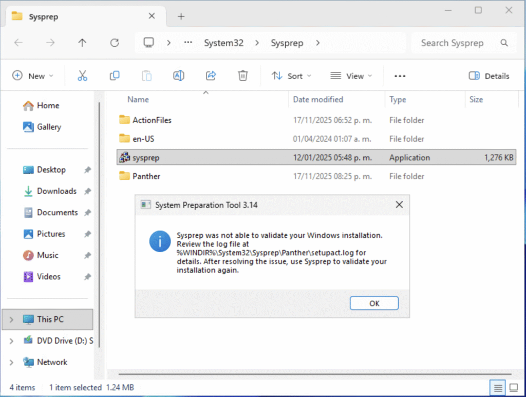 Solucion - Sysprep was not able to validate your Windows installation Solucion - Sysprep was not able to validate your Windows installation